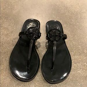 Tory Burch MiniMiller Jelly Thong Crystals Black 6